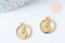 Pendentif baptême vierge Marie acier 201 inoxydable dore 17.5mm, x1 (G6344)