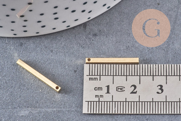 Pendentif barre rectangulaire laiton doré 20mm, x20 (G0835)