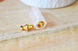 Pendentif bouteille parfum quartz rose naturel pointe 46.5mm, x1 (G4511)