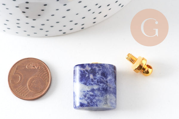Pendentif bouteille parfum sodalite naturelle 33mm, x1 (G2879)