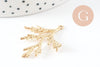 Pendentif branche de corail acier 201 inoxydable doré PVD 18K 35mm, x1 (G9670)