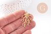 Pendentif branche de corail acier 304 inoxydable doré 18K 36mm, x1 (G10508)