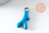 Pendentif branche de corail acier 304 inoxydable platine multicolore 18.5mm, x1 G9811