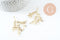Pendentif branche feuille laiton laiton brut 48mm, x2 (G6584)
