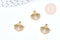 Pendentif breloque coquillage acier 304 doré inoxydable 13.5mm, x1 (G8620)