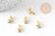 Pendentif breloque étoile zamac doré 11.5mm, x5 (G5593)