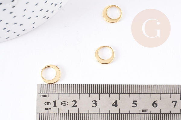 Pendentif cercle acier 304 inoxydable doré 10mm, x5 (G2895)