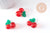 Pendentif cerise résine rouge et verte 19mm, x2 (G10340)