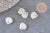 Pendentif charm coquillage nacre blanche naturelle ,pendentif coquillage nacre,coquillage blanc,création bijou, 10mm, x5 G4623