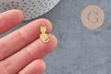 Pendentif chat acier 201 doré inoxydable 17mm, x1 VALIDE-Breloques et pendentifs-Gingerlily Perles