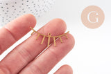 Pendentif cils laiton brut, fournitures pour bijoux, laiton brut,pendentif minimaliste ,bijoux moderne,x 2 36x18mm,G3230