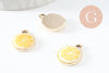 Pendentif citron doré zamac doré 17mm, x5 (G5273)