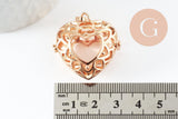 Pendentif coeur Bola harmony carillon laiton doré, bijoux de création grossesse, Vendu sans carillon, 35mm, x1 (G5974)