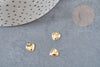 Pendentif coeur acier 304 inoxydable doré 10mm,x5 (G4914)