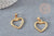 Pendentif coeur acier 304 inoxydable doré 21.5mm, x1 (G4904)