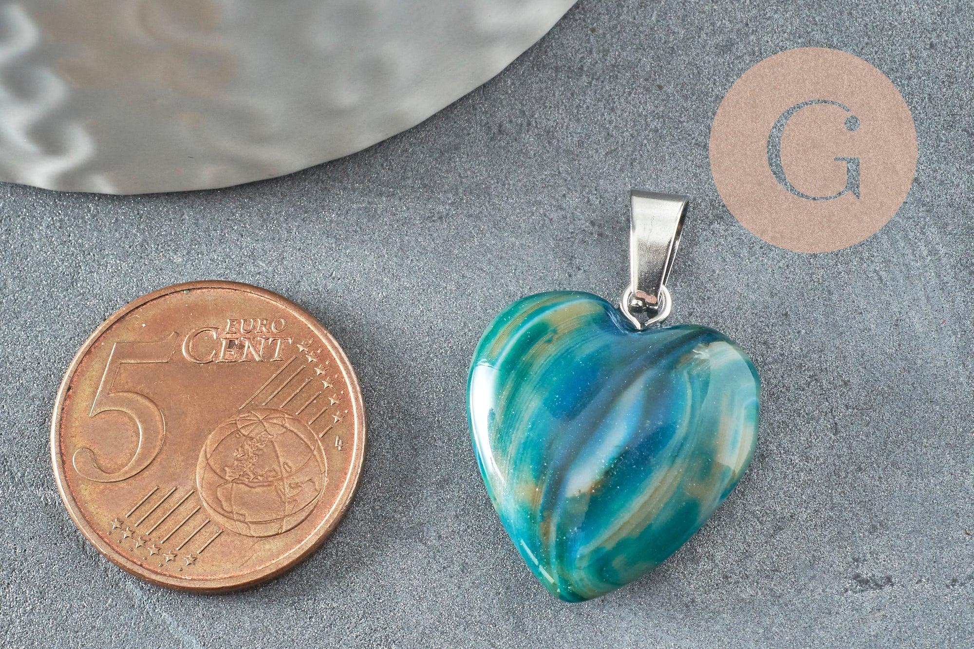 Agate turitelles 39 carats - pendentif cabochon pierre naturelle - USA Agate turitelles 39 carats - pendentif cabochon pierre naturelle - USA