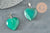 Pendentif coeur agate naturelle verte acier argenté 23mm, x1 G3991