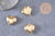 Pendentif cœur bombé laiton doré 24mm, x2 (G10307)