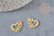Pendentif coeur évidé Acier doré inoxydable, création bijou doré, 16mm, x1 G4830