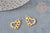 Pendentif coeur évidé Acier doré inoxydable, création bijou doré, 16mm, x1 G4830