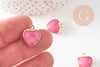 Pendentif coeur jade naturel rose facettes 17mm, x1 (G1791)