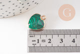 Pendentif coeur malachite facette,pendentif bijoux, pendentif pierre, malachite synthèse, pendentif coeur,17mm, x1,G1709