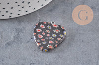 Pendentif cœur millefiori verre murano 27mm, x1 (G7143)