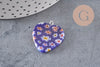 Pendentif cœur millefiori verre murano 27mm, x1 (G7143)