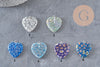 Pendentif cœur millefiori verre murano 27mm, x1 (G7143)