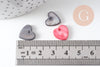 Pendentif coeur nacre naturelle multicolore 12mm, x 10 (G1855)