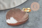 Pendentif coeur nacre noire naturelle doré,fourniture créative,pendentif coeur,coeur nacre,coquillage noir,création bijou, 20mm, x1 G2318
