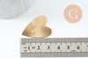Pendentif coeur strié laiton brut 30mm, un délicat pendentif d'amour, x1 G9756