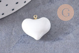 Pendentif cœur verre murano 18.5mm, x1 (G10290)