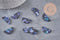Pendentif connecteur acetate demi-cercle bleu nuit 23mm, x2 ou x10 (G0458)