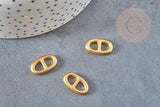 Pendentif connecteur boucle acier 304 inoxydable doré 17mm, x2 (G4011)