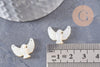 Pendentif connecteur colombe nacre blanche naturelle 18mm, x1 (G9928)