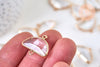 Pendentif connecteur demi-lune doré cristal transparent facettes,pendentif cristal, pendentif doré,création bijoux,24mm, x 2, G5584
