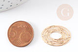 Pendentif connecteur estampe filigrane ovale géométrique laiton doré 23mm, Pendentif très fin et léger création de bijoux DIY x2 (G9229)
