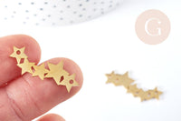 Pendentif connecteur étoiles acier 304 doré inoxydable 30mm, x1 (G9789)