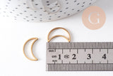 Pendentif connecteur lune acier 201 inoxydable doré 15.5mm, x5 (G10513)