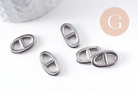 Pendentif connecteur maille marine acier 304 inoxydable platine 17.5mm, x1 (G10375)