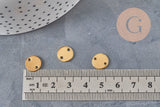 Pendentif connecteur médaille ronde acier 304 inoxydable doré IP 10mm, x5 (G11286)