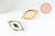 Pendentif connecteur oeil cristal zircon coloré,pendentif en laiton doré porte-bonheur contre mauvais oeil ,x 1 (G6395)
