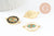 Pendentif connecteur oeil cristal zircon émail coloré,pendentif en laiton doré porte-bonheur contre mauvais oeil 20mm, x1 (G3575)