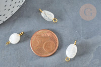 Pendentif connecteur pierre de lune naturelle blanche nuggets 14-18 mm, pendentif bijoux pierre, x1 G7355