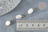 Pendentif connecteur pierre de lune naturelle blanche nuggets 14-18 mm, pendentif bijoux pierre, x1 G7355