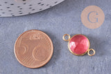 Pendentif connecteur pierres acier inoxydable doré 19mm x1 (G7286)