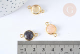 Pendentif connecteur pierres acier inoxydable doré 19mm x1 (G7286)