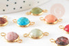 Pendentif connecteur pierres acier inoxydable doré 19mm x1 (G7286)
