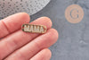 Pendentif connecteur plaque MAMA laiton doré 18k cristal,pendentif amour, Pendentif zircon,27mm, x1 (G2829)